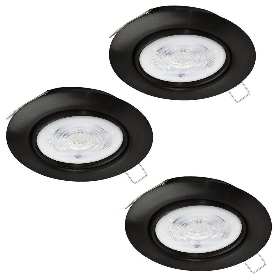 Eglo 901758 - SET 3xLED Lampada da bagno FAVAZZINA 1xGU10/4W/230V IP44 nero
