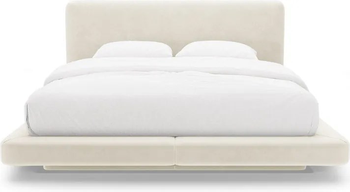 Letto matrimoniale imbottito avorio 180x200 cm Linea – Micadoni