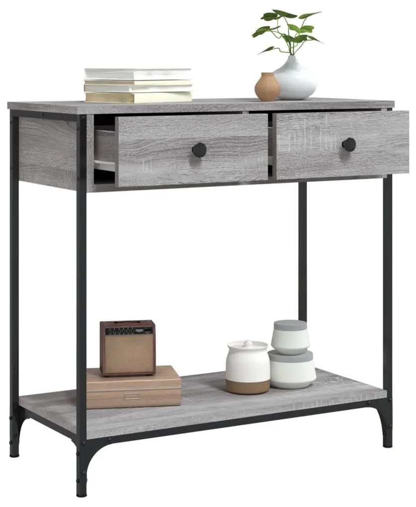 Tavolino consolle grigio sonoma 75x34,5x75cm legno multistrato