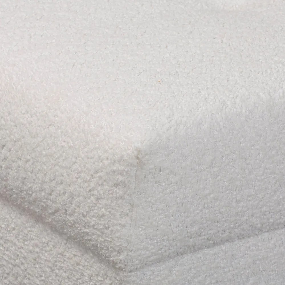 Sgabello in tessuto bouclé bianco Ariella - Ropez