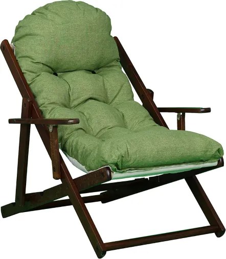 Poltrona in legno pieghevole 3 posizioni - telaio noce cuscino Pea