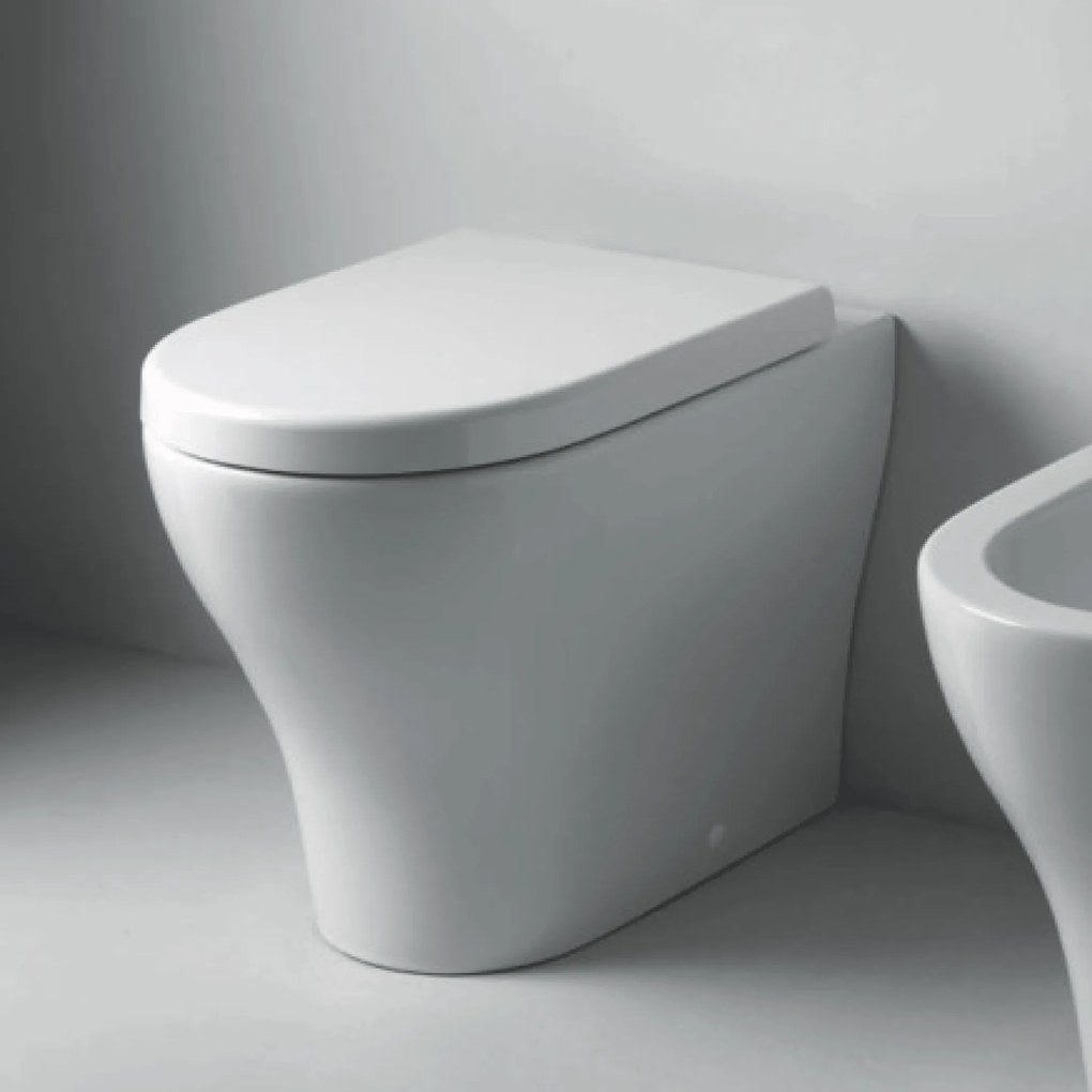 Wc Da Terra Ceramica Cielo Filo Muro Bianco Lucido "Enjoy 53"