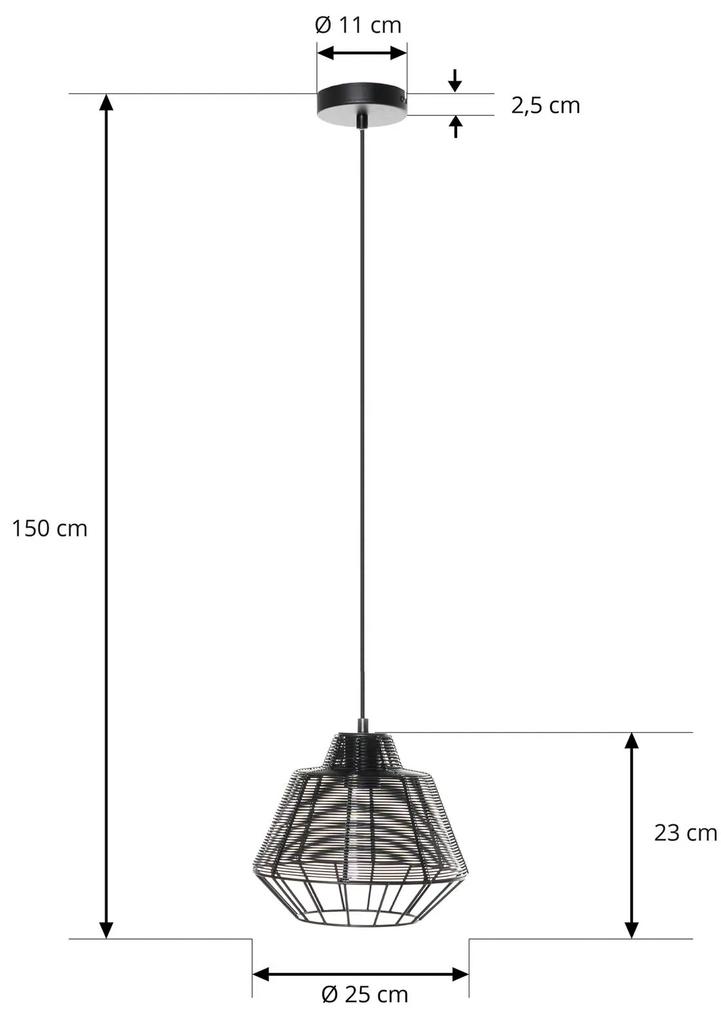 Lampada a sospensione a gabbia Tinko di Lucande, nera, 25 cm