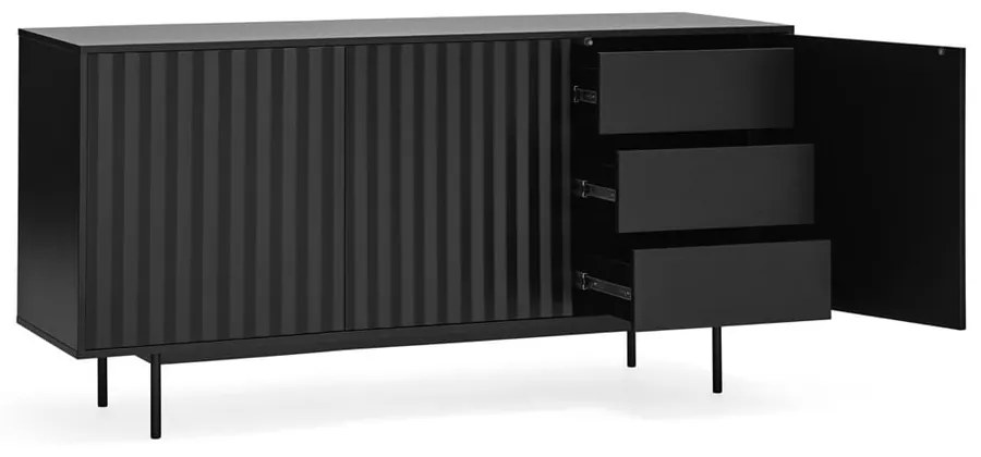 Cassettiera bassa nera 159x80 cm Sierra - Teulat