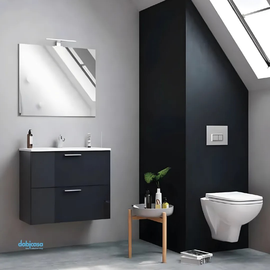 Mobile Bagno Vitra "Mia" Sospeso Da 60 cm Con Due Cassetti Colore Antracite