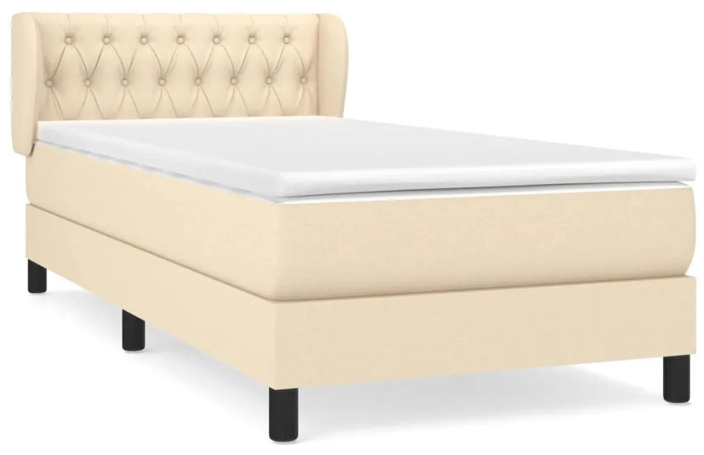Giroletto a molle con materasso crema 100x200 cm in tessuto