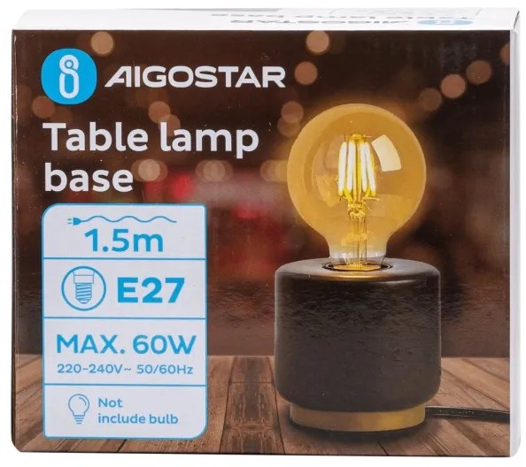 Aigostar - Lampada da tavolo 1xE27/60W/230V nero