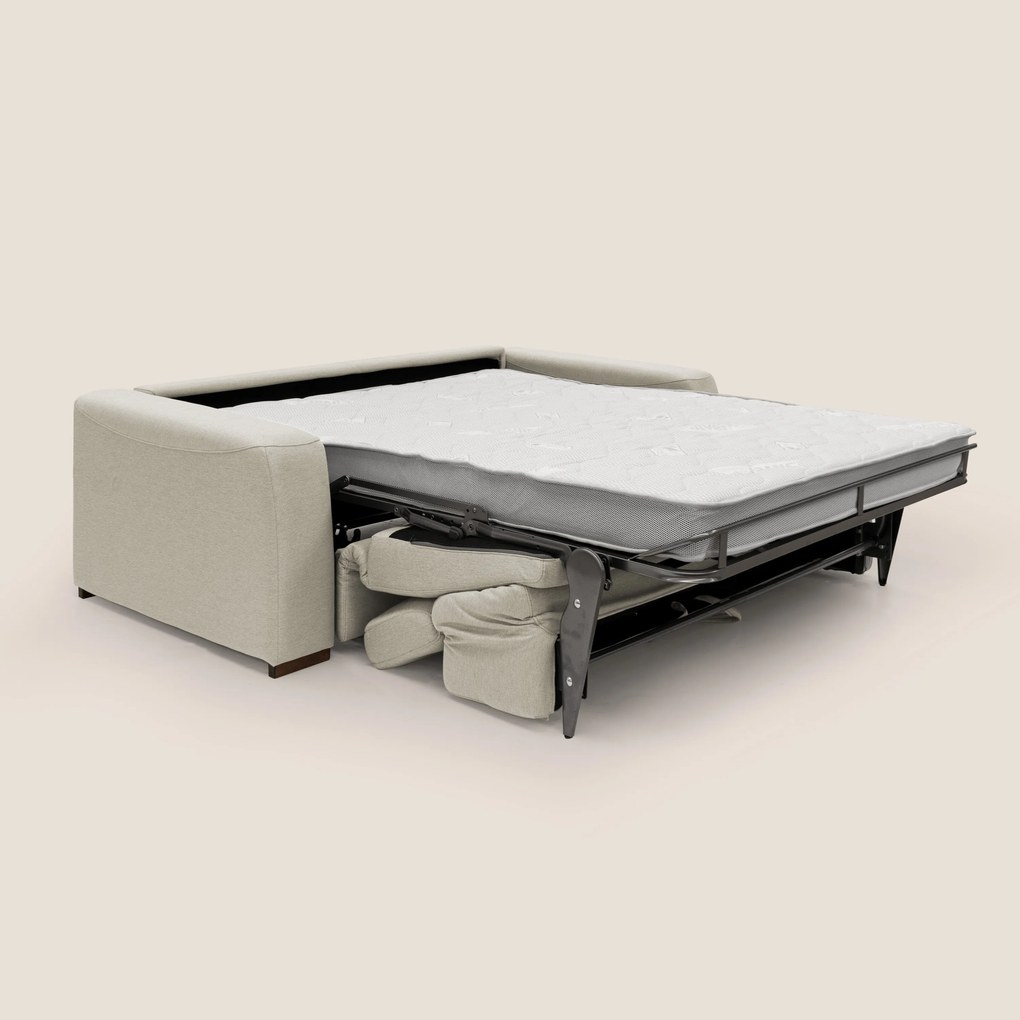 Poseidon divano letto + relax elettrico in tessuto smacchiabile impermeabile T05 panna