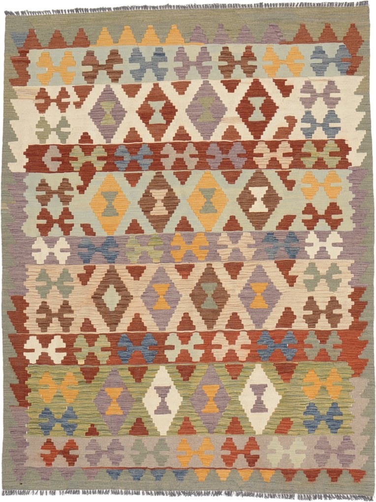 Kilim Tappeto 200x150 (Afghanistan) Annodato A Mano