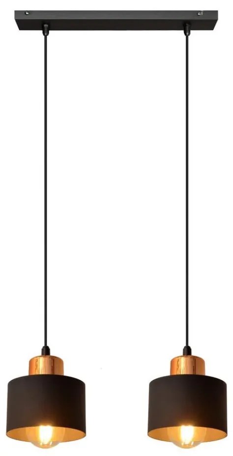 Lampadario su fune EDISON 2xE27/15W/230V