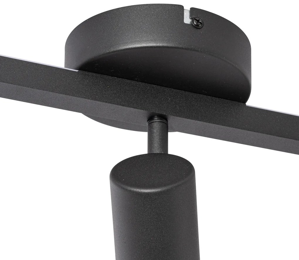 Faretto da soffitto nero GU10 50mm 3 luci con retroilluminazione e interruttore a 3 vie - Back Up