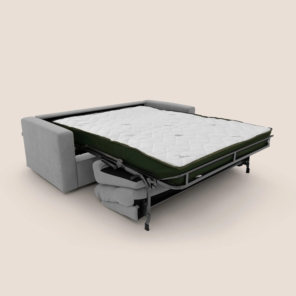 Paloma divano letto con materasso alto 18 cm con Aloe Vera in tessuto impermeabile grigio chiaro