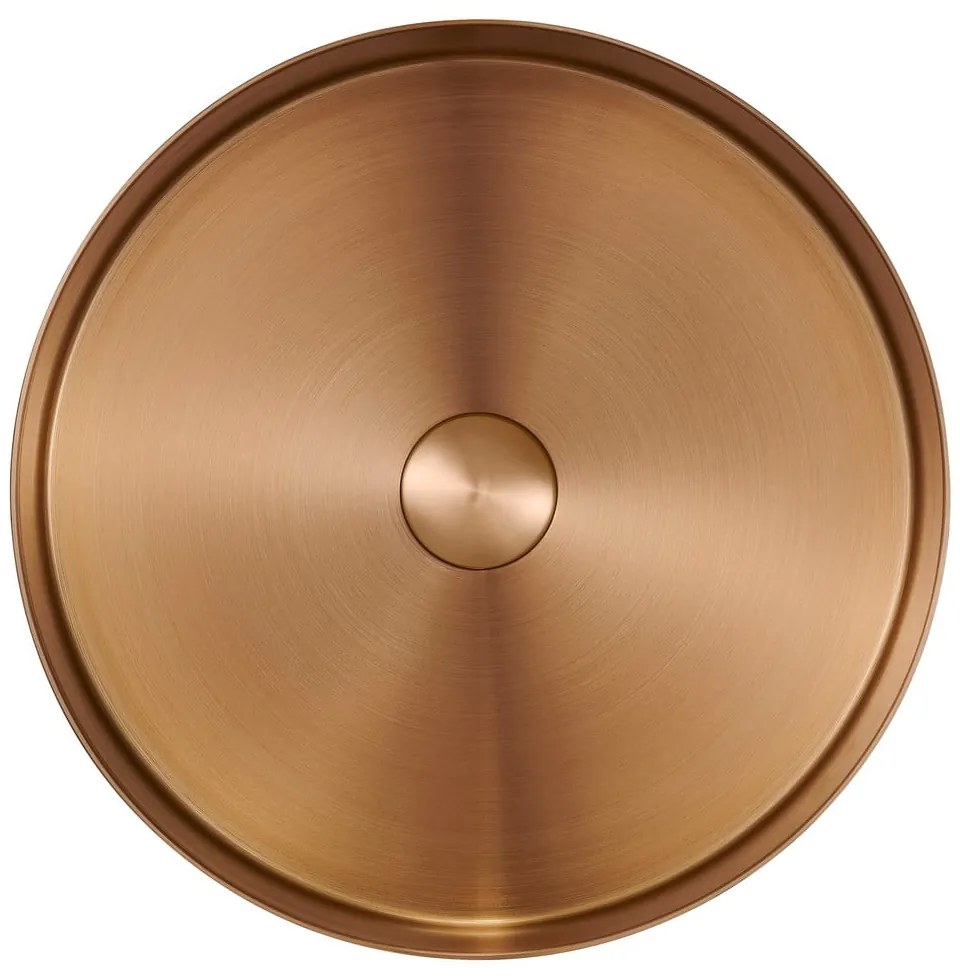 Lavabo rotondo color rame in acciaio inox ø 38 cm Aurum – Sapho