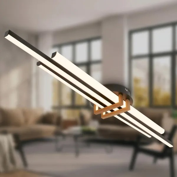 Brilo - Plafoniera LED TINKA, 30W, 230V, 3000K, nera