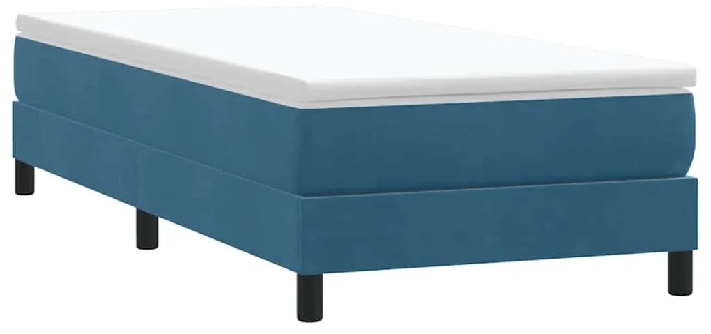 Giroletto A Molle Senza Materasso Blu Scuro 80x210 Cm Velluto /