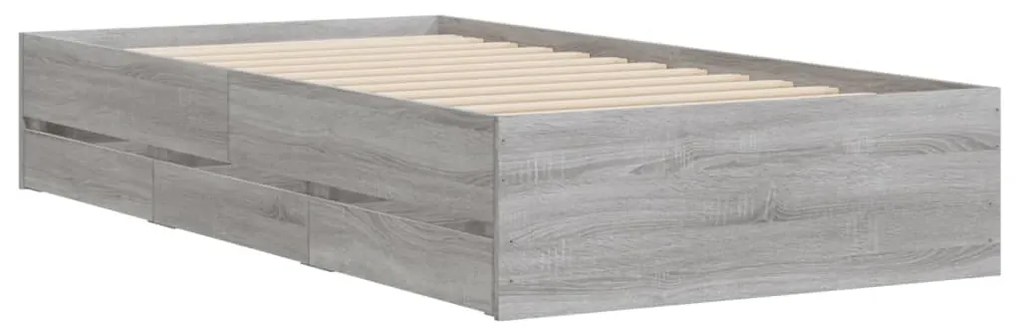 Giroletto cassetti grigio sonoma 90x200 cm legno multistrato