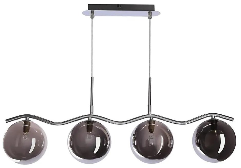 Lampadario sospeso con cavo LUMOS 4xG9/20W/230V nero fumé