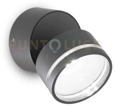 Lampada da parete omega ap round antracite 4000k