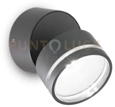 Omega round applique da esterno ip54 led 7w  610lm  4000k antracite