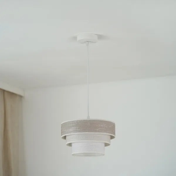 Brilagi - Lampadario a sospensione con filo ALASKA LUNETA 1xE27/15W/230V diametro 25 cm grigio/color crema