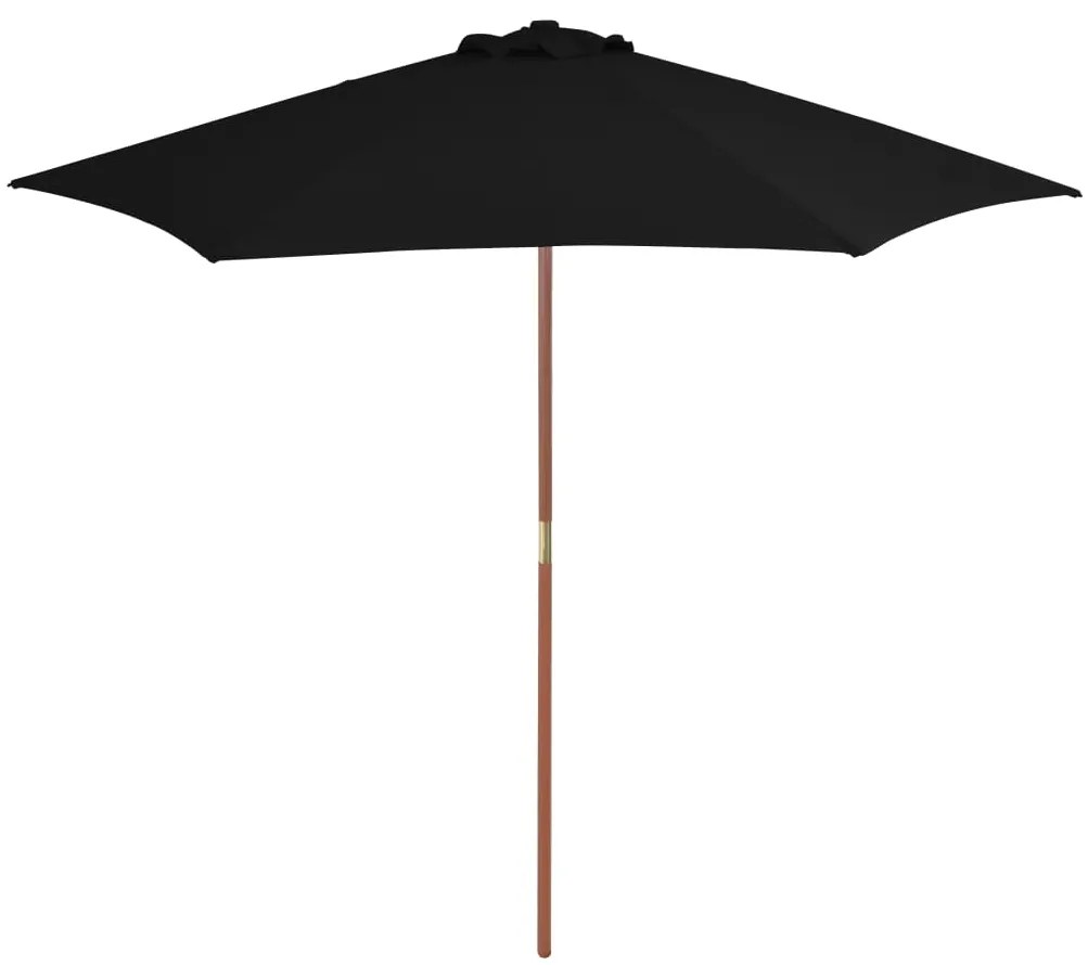 Ombrellone Da Giardino Con Palo İn Legno 270 Cm Nero /