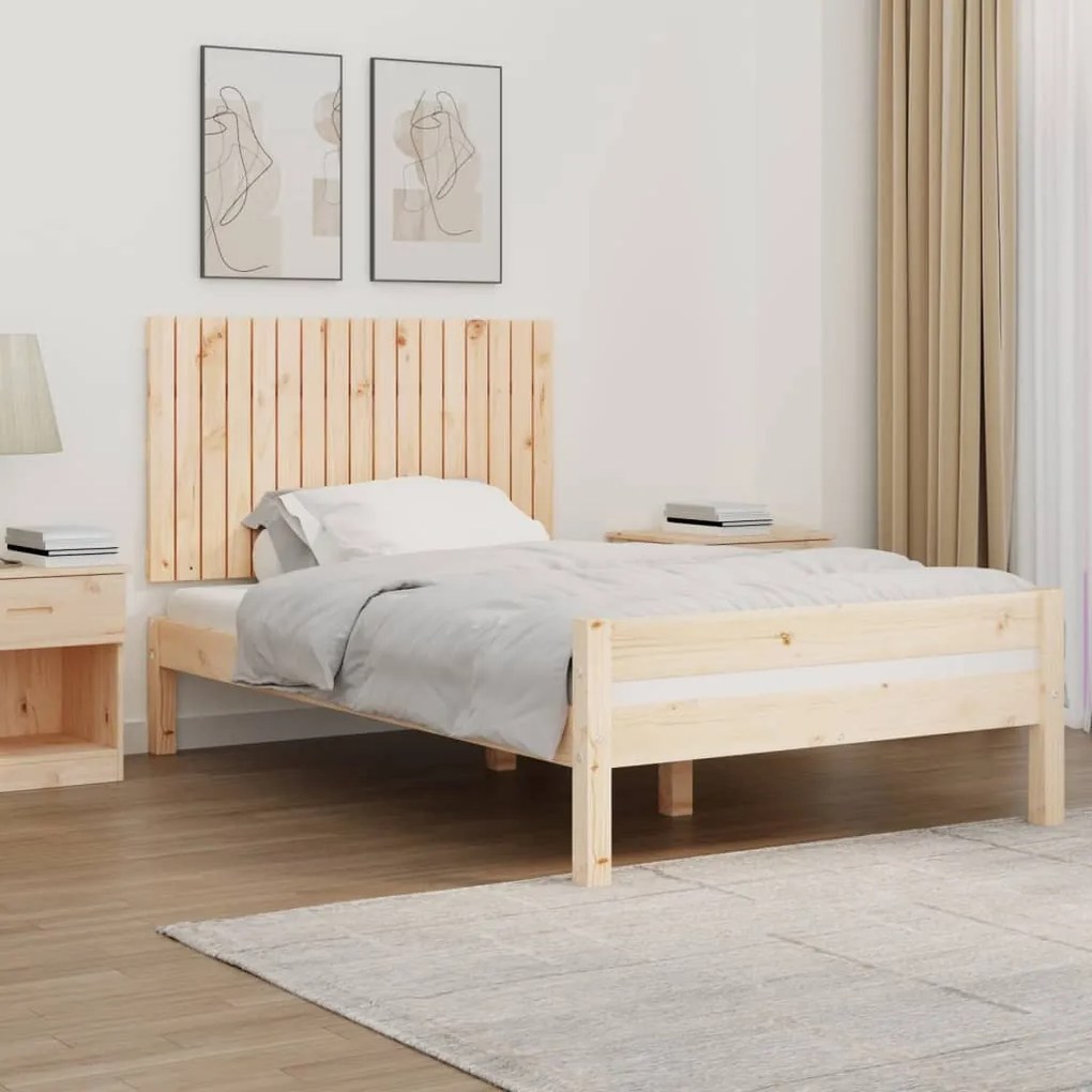 Testiera Da Parete 108x3x60 Cm İn Legno Massello Di Pino /