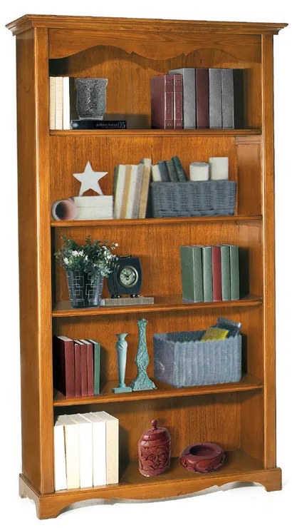 Libreria arte povera in legno noce lucido 120 x 40 x 210 cm