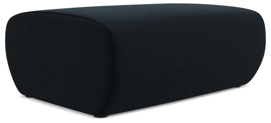 Poggiapiedi blu scuro con rivestimento in velluto Kapua – Makamii