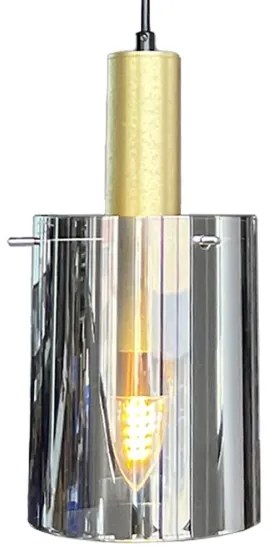 Lampadario a sospensione con filo ARCADIA 1xE27/60W/230V diametro 13 cm oro/fumé