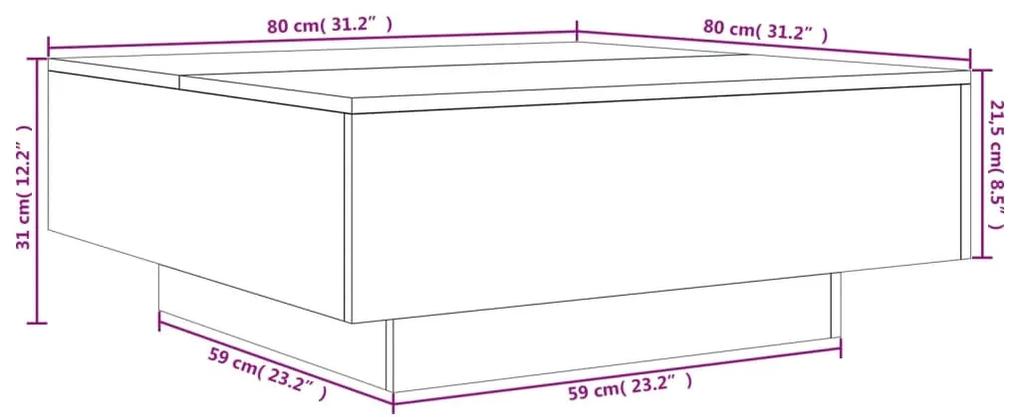 Tavolino da Salotto Rovere Fumo 80x80x31 cm Legno Multistrato