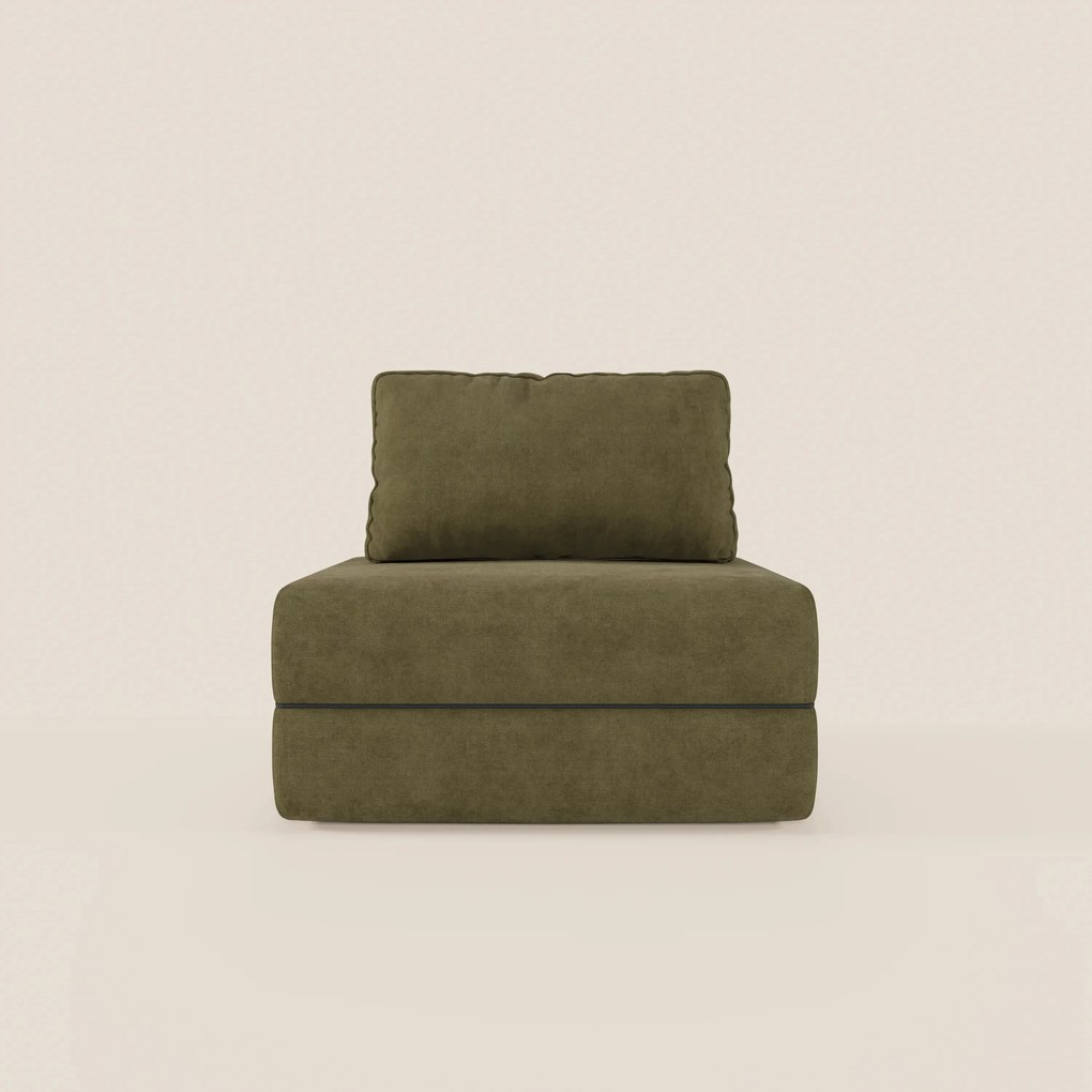 Rift poltrona letto con materasso alto 22 cm e memory foam - schienale mobile e tessuto smacchiabile T31