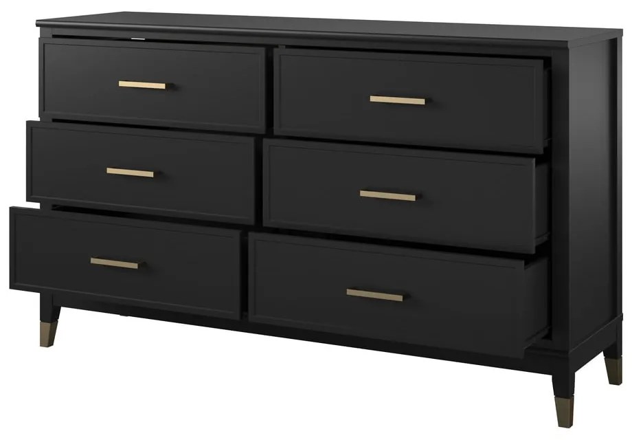 Cassettiera nera , 144 x 85 cm Westerleigh - CosmoLiving by Cosmopolitan