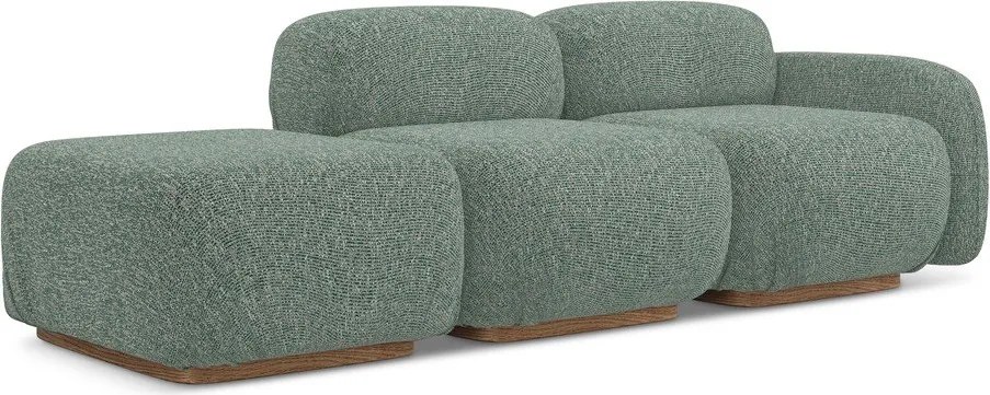 Chaise lounge componibile verde chiaro (con penisola a destra) Ailani – Makamii