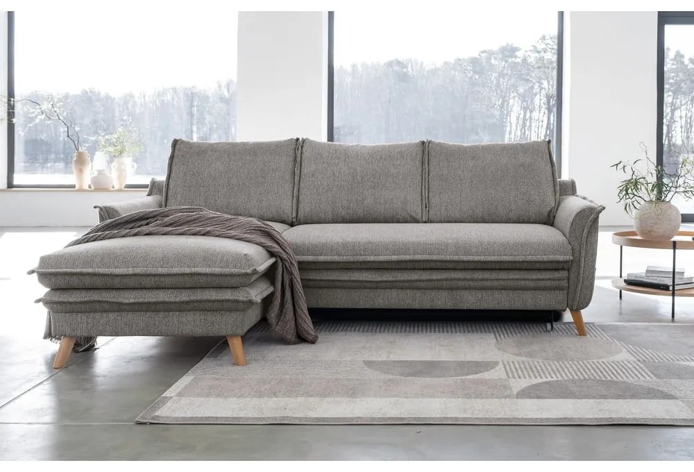 Divano letto angolare grigio (angolo sinistro) Charming Charlie - Miuform