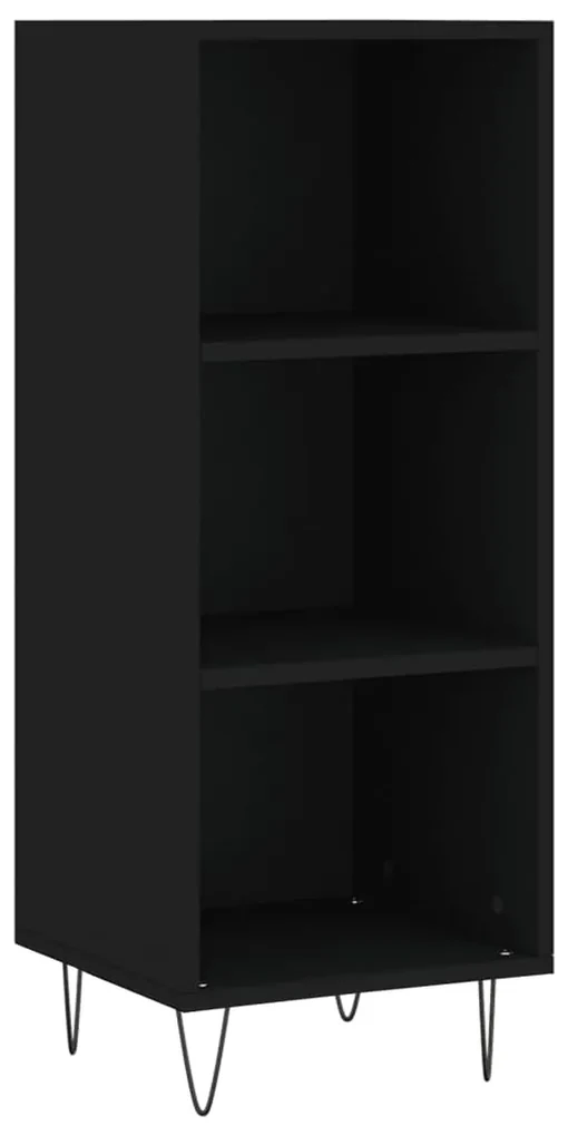 Credenza nera 34,5x32,5x90 cm in legno multistrato