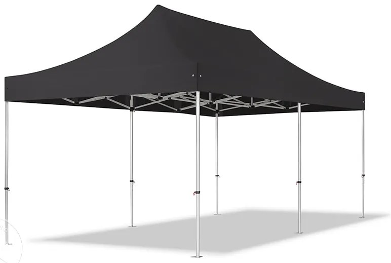 TOOLPORT 3x6m gazebo pieghevole PES con laterali (finestre panoramiche), PROFESSIONAL alluminio, nero - (600222)