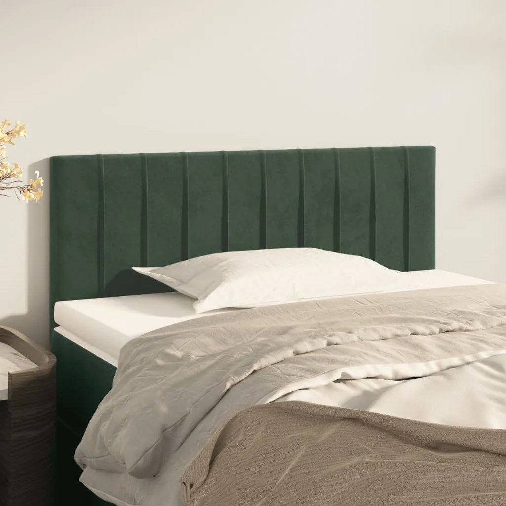 Testiera Verde Scuro 100x5x78/88 Cm İn Velluto /