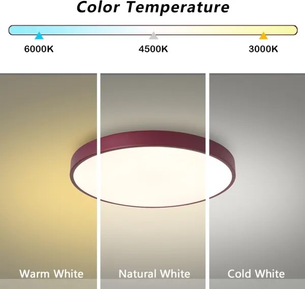 Brilagi-LED dimmerabile plafoniera POOL LED/36W/230V 3000-6000K 30 cm bordeaux+telecomando