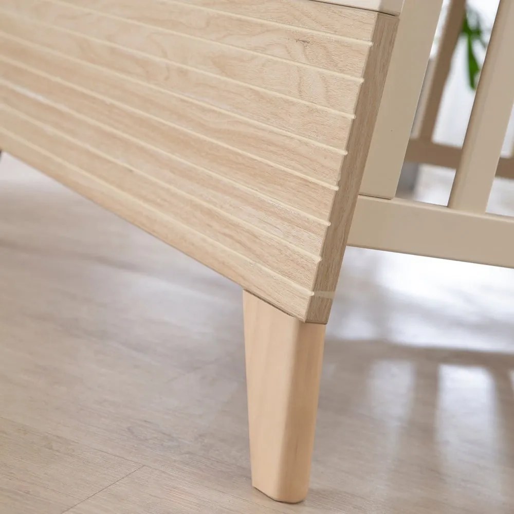 Lettino beige con altezza regolabile 70x140 cm Sidney – Roba