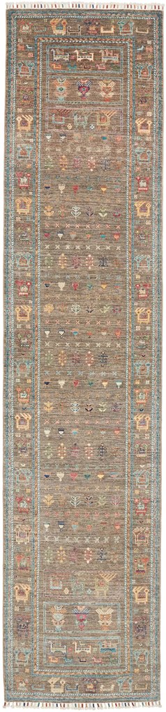 Samarkand Tappeto 80 x 350 Marrone (Pakistan) Annodato A Mano
