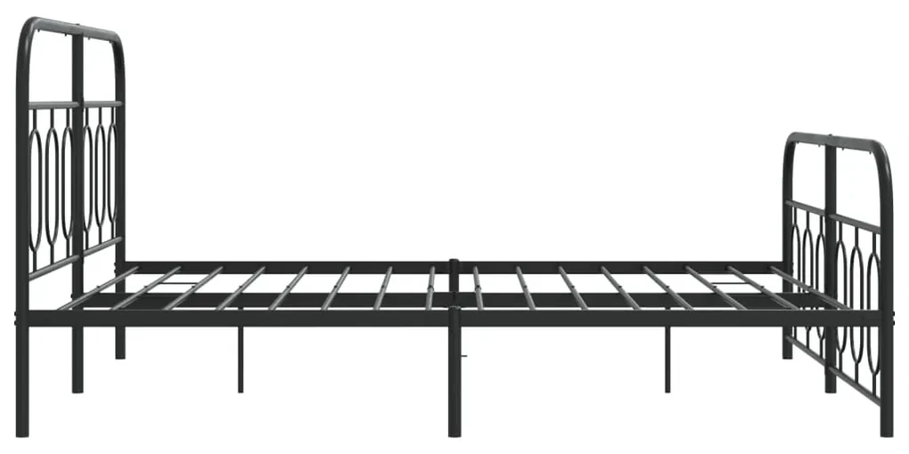 Giroletto con testiera e pediera metallo nero 135x190 cm