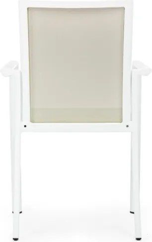 Sedia Da Esterno In Alluminio E Textilene Con Braccioli Konnor Bizzotto Bianca New CX24