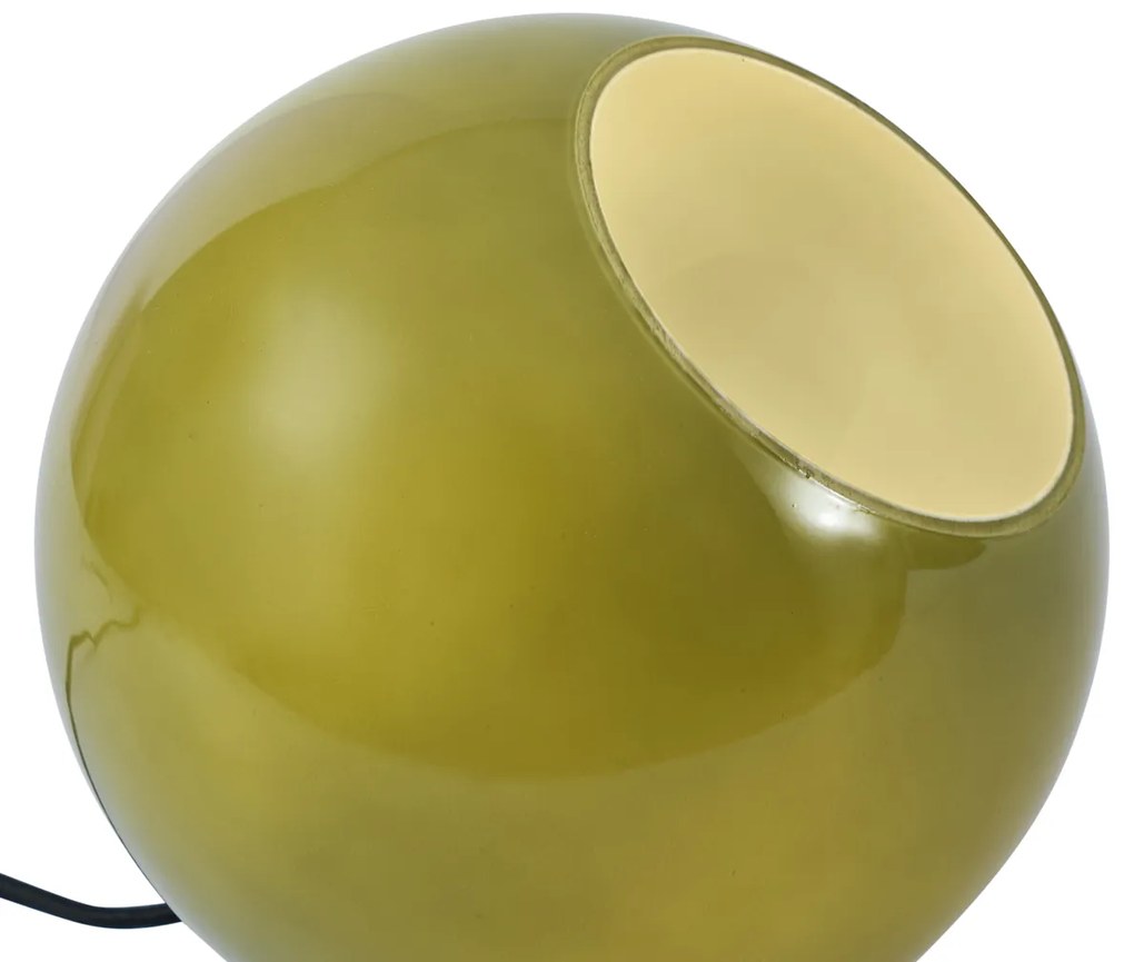 Lampada da tavolo retrò verde con vetro - Mabel