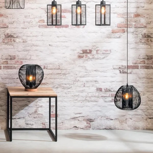 Atmosphera - Lampadario a sospensione con filo NODA 1xE27/40W/230V nero