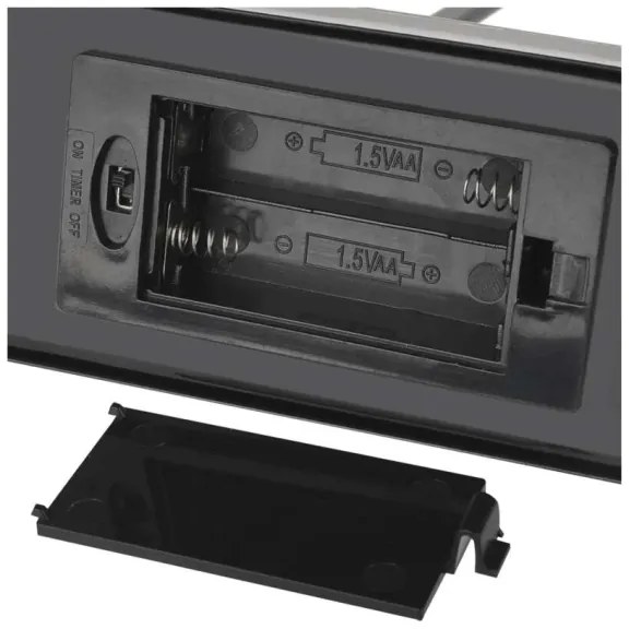 Portacandele natalizio a LED 6xLED/2xAA nero