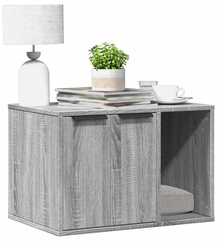 Recinto Lettiera Gatti Grigio Sonoma 60x40x40 Cm İn Truciolato /