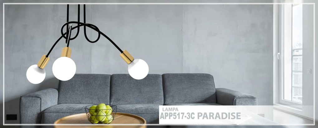 Lampada Paradise 3 Black Gold APP517-3C