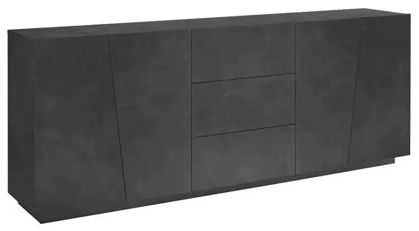 Credenza Moderna VEGA: 4 Ante Battenti e 3 Cassetti Ardesia