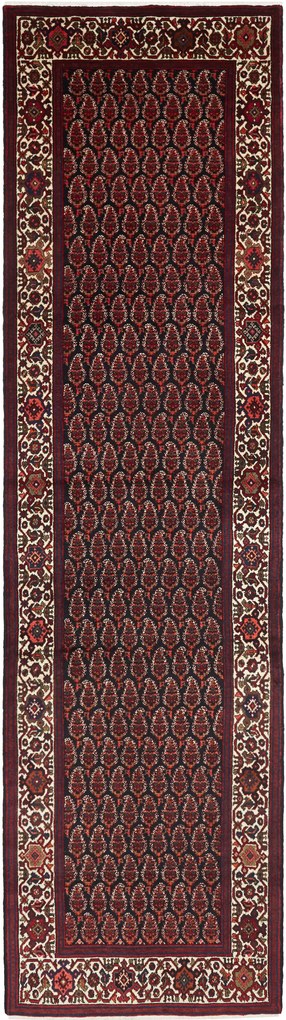 Hamedan Tappeto 120x420 Blu (Iran) Annodato A Mano