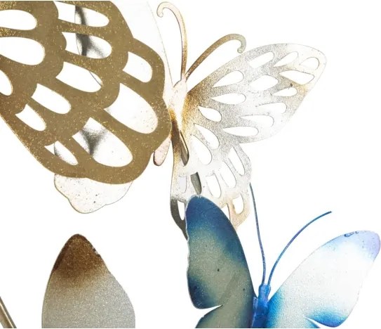 Pannello decorativo da muro con design a farfalle 59,5X4X111,5 cm Butterflies oro/celeste